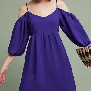 Anthropologie Carina cobalt off the ShoulderMini sundress Moulinette SoeursSmall